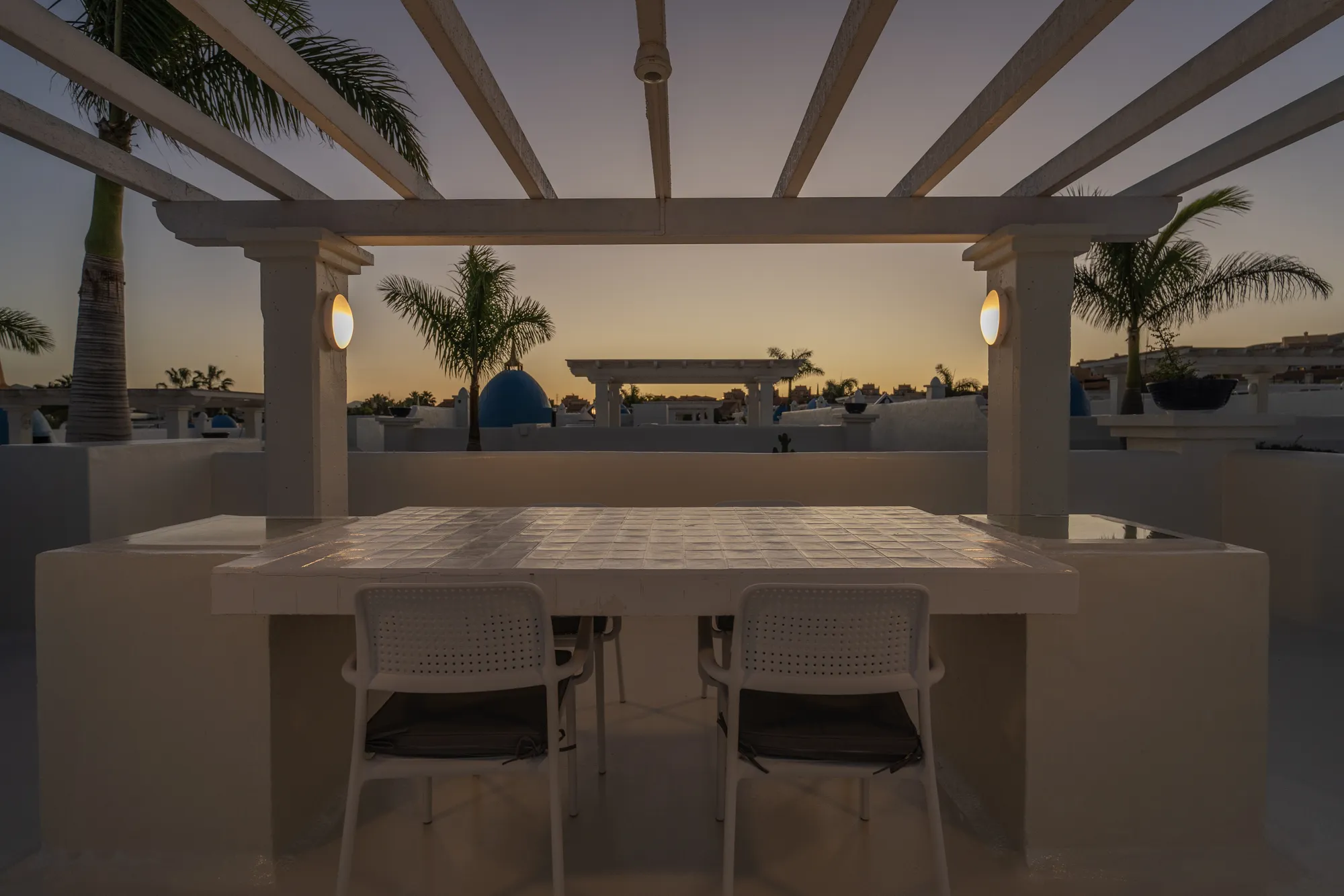 Jacuzzi privado de la azotea en funcionamiento